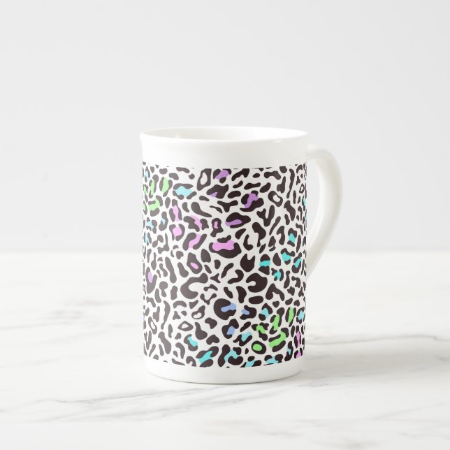 Taza De Porcelana Estampado de leopardo pastel (Derecha)