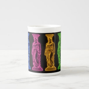 Taza De Porcelana estatua de la diosa de neón divertida