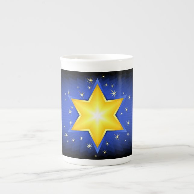 Taza De Porcelana Estrella de David (Frente)