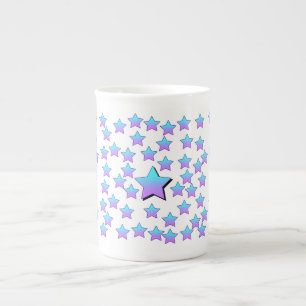 Taza De Porcelana Estrellas azules