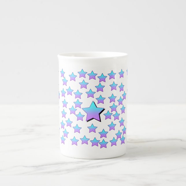 Taza De Porcelana Estrellas azules (Frente)