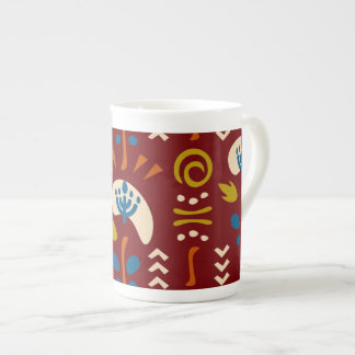 Taza De Porcelana Ethnic Folk Floral Pattern