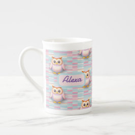 Taza De Porcelana Eule mit Querstreifen muster pastellfarben Muster