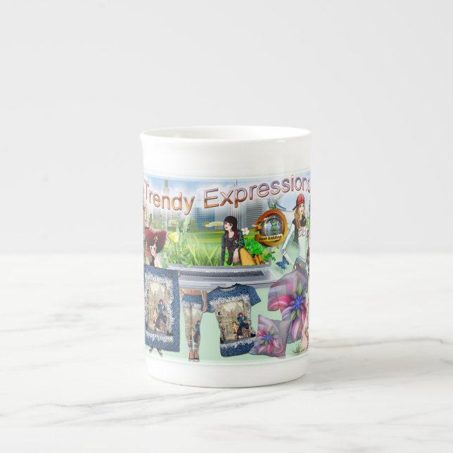 Taza De Porcelana Expresiones de moda (Frente)