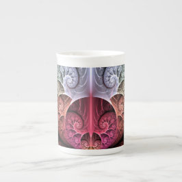 Taza De Porcelana Fantasía irreal abstracta arte fractal