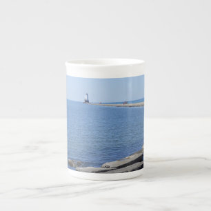 Taza De Porcelana Faro North Pierhead, Ludington, MI  
