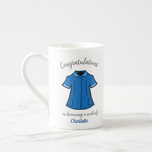 Taza De Porcelana Felicitaciones por ser partera (Izquierda)