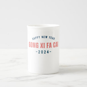 Taza De Porcelana Feliz Año Nuevo 2024 en chino
