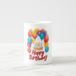 Taza De Porcelana Feliz Cumpleaños