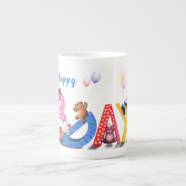 Taza De Porcelana Feliz cumpleaños - Diversión de la celebración del (Frente)