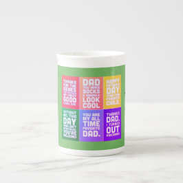 Taza De Porcelana Feliz Día del Padre con Mensajes Múltiples