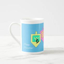 Taza De Porcelana Feliz Janucá Inglés Hebreo
