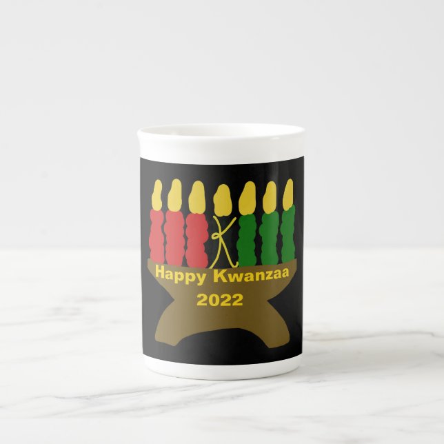 Taza De Porcelana Feliz Kwanzaa (Frente)