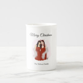 Taza De Porcelana Feliz Navidad