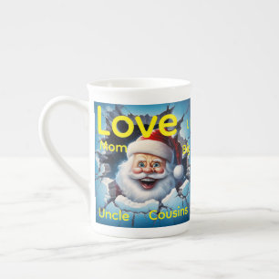 Taza De Porcelana Feliz Navidad Santa Claus Familia Amor Amigos