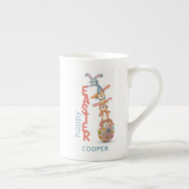 Taza De Porcelana Feliz Pascua Gracioso Huevo Conejo Conejo Conejo M