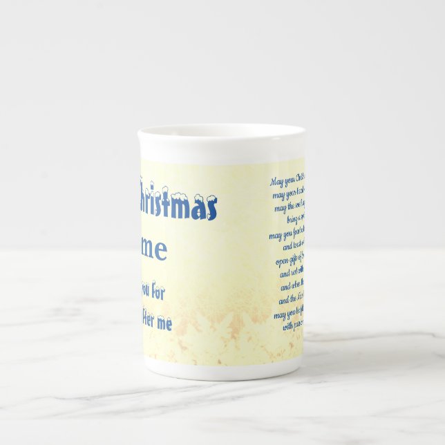 Taza De Porcelana Feliz Regalo de Bendición de Navidad (Frente)