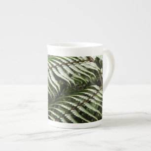 Taza De Porcelana Fern Fronds II Naturaleza verde oscura