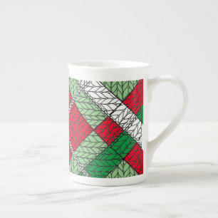 Taza De Porcelana FESTIVAL ARGYLE KNIT HUESO China Mug