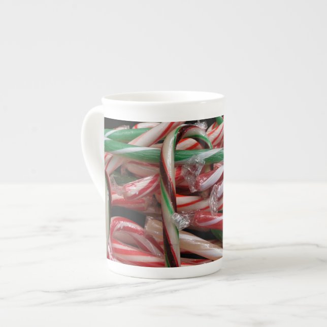 Taza De Porcelana Festividad navideña de mimbre de chocolate (Izquierda)