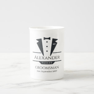 Taza De Porcelana Fiesta de bodas Tuxedo Regalos Groomsman