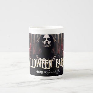 Taza De Porcelana Fiesta de Halloween – Invitación Oscura Gótica