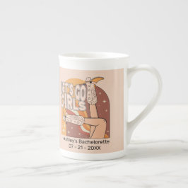 Taza De Porcelana Fiesta de soltera rodeo rosa pastel retro