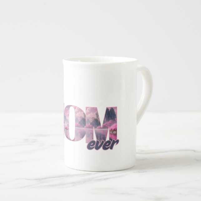 Taza De Porcelana Flamingos in einer Traumwelt - best Mom ever (Derecha)