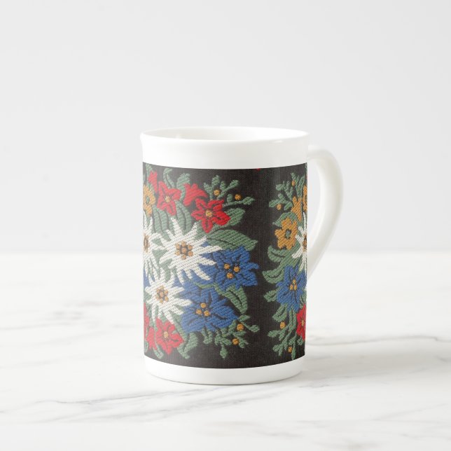 Taza De Porcelana Flor alpina suiza Edelweiss (Derecha)