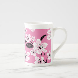 TAZA DE PORCELANA FLOR DE CEREZO - SAKURA (ROSA CLARO)
