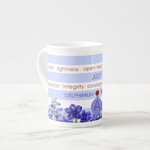 Taza De Porcelana Flor de nacimiento y tira de goma de mascar Julio 