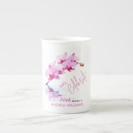 Taza De Porcelana Flor de orquídea silvestre florece en el 50 aniver