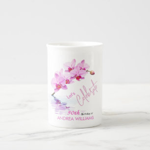 Taza De Porcelana Flor de orquídea silvestre florece en el 50 aniver