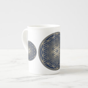 Taza De Porcelana Flor de vida / Blume des Lebens - Botón VIII
