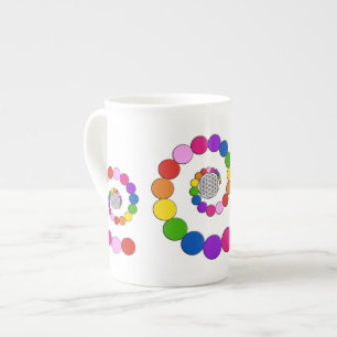 Taza De Porcelana Flor de vida / Blume des Lebens - puntos en espira