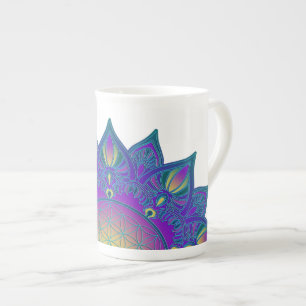 Taza De Porcelana Flor de vida - Mandala india 3