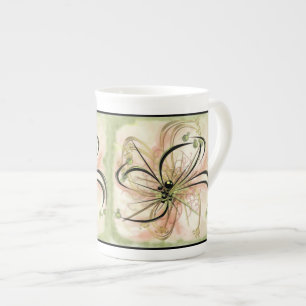 Taza De Porcelana Flor fantasiosa
