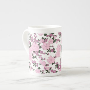 Taza De Porcelana Flora rosa bonito