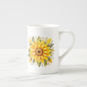 Taza De Porcelana Floral 