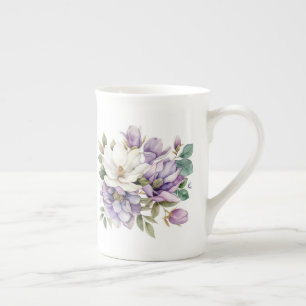 Taza De Porcelana Floral 