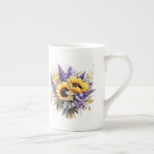 Taza De Porcelana Floral 