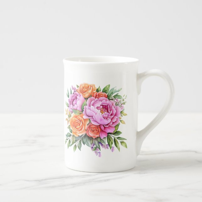 Taza De Porcelana Floral  (Derecha)