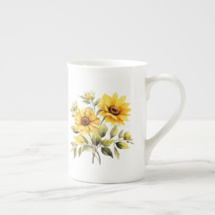 Taza De Porcelana Floral 