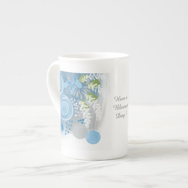 Taza De Porcelana Floral abstracta moderna (Izquierda)