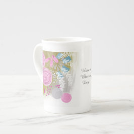 Taza De Porcelana Floral abstracta moderna