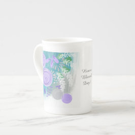 Taza De Porcelana Floral abstracta moderna