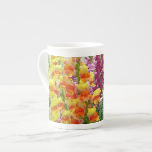 Taza De Porcelana Floral colorida de Snapdragons
