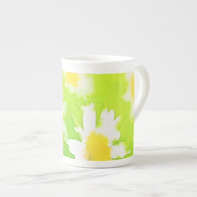 Taza De Porcelana Floral Daisy Bone China Mug (Derecha)