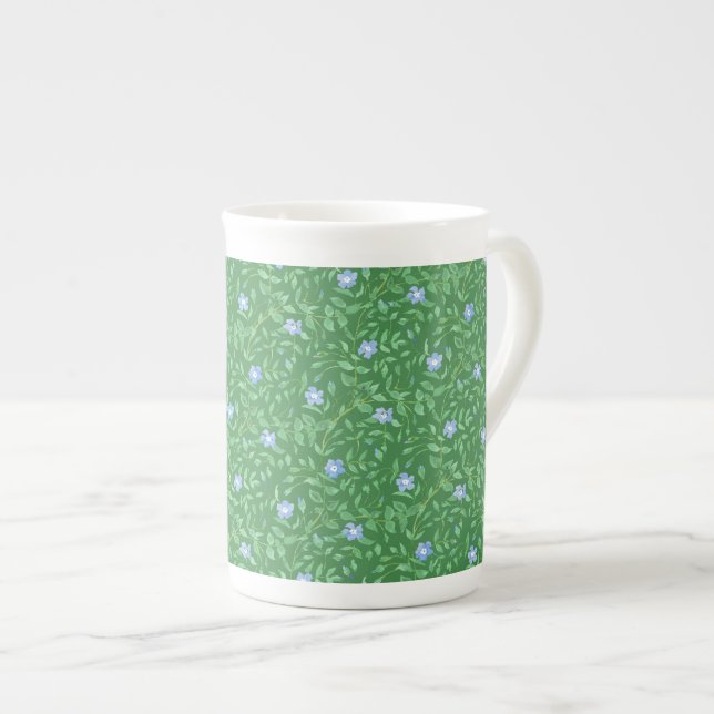 Taza De Porcelana Floral de estilo campestre azul oscuro peringuil (Derecha)