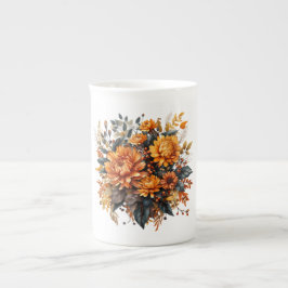 Taza De Porcelana Floral de otoño espléndida
